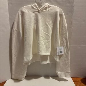 Beyond Yoga Happiness Cropped Hoodie Size L NWT Fresh Snow